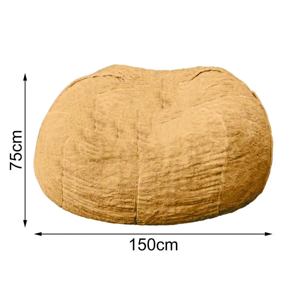 No-Stuffing Gray Bean Bag Chair: Giant Pouf Sofa Bed, Puff Futon Room Seat, Tatami Relax Lounge Furniture - Bag Case Only - 02ALABA