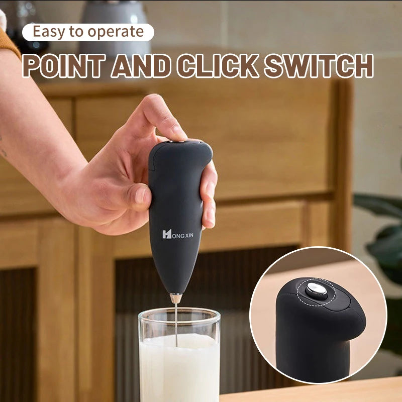 Handheld Electric Milk Frother, Coffee Foamer, Egg Beater, Cappuccino Stirrer, Mini Portable Blender, Home Kitchen Whisk Tool - 02ALABA