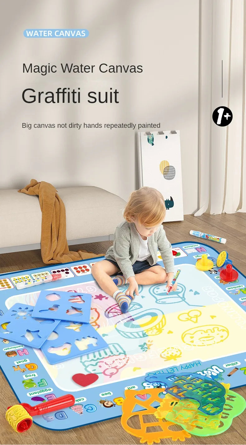 Magic Water Drawing Mat Reusable Doodle Painting Board with Pens Montessori Educational Toys for Kids Halloween Christmas Gift
