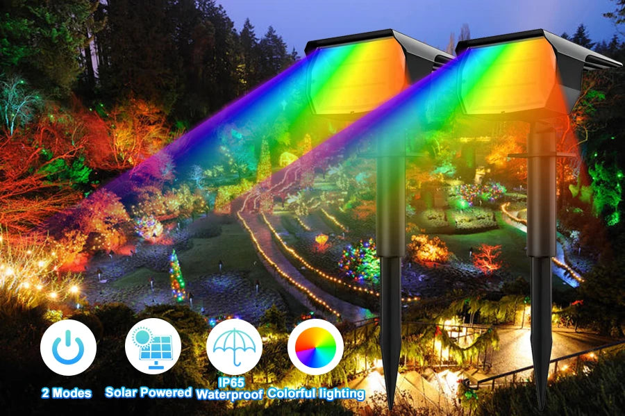 72/68 LED Solar Landscape Lights, IP65 Waterproof Outdoor Solar Light with 3 Modes, Solar Garden Spotlight for Yard, Lawn, Walkway. - 02ALABA
