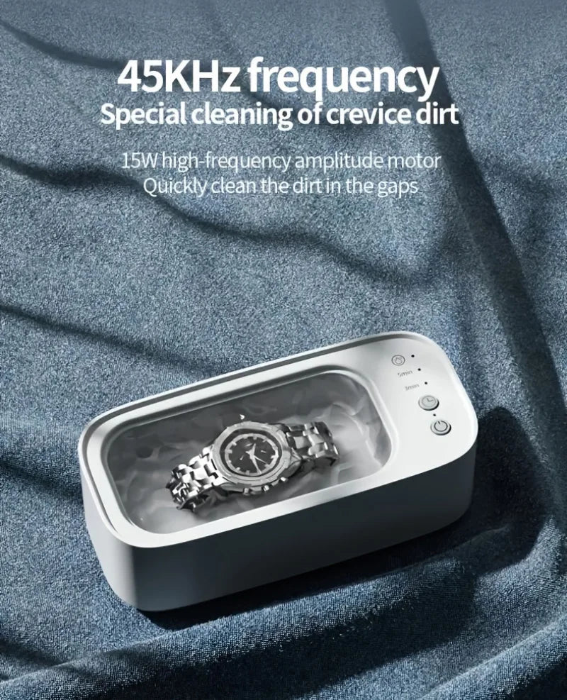 Xiaomi MIJIA Ultrasonic Glasses Cleaner, 45KHZ Ultrasound Jewelry Cleaning Machine, High-Frequency Ultrasonic Cleaning Bath - 02ALABA