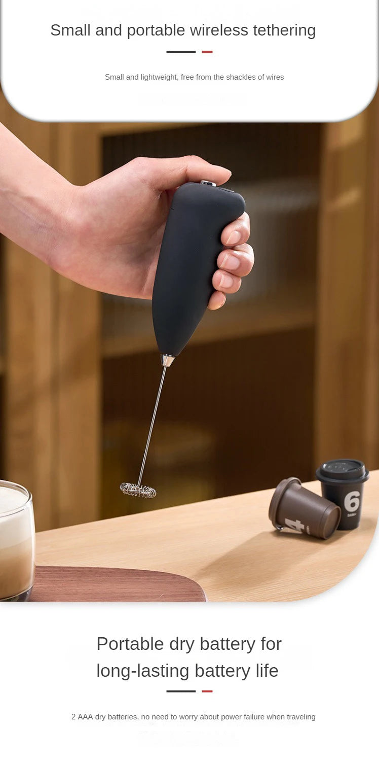 Handheld Electric Milk Frother, Coffee Foamer, Egg Beater, Cappuccino Stirrer, Mini Portable Blender, Home Kitchen Whisk Tool - 02ALABA
