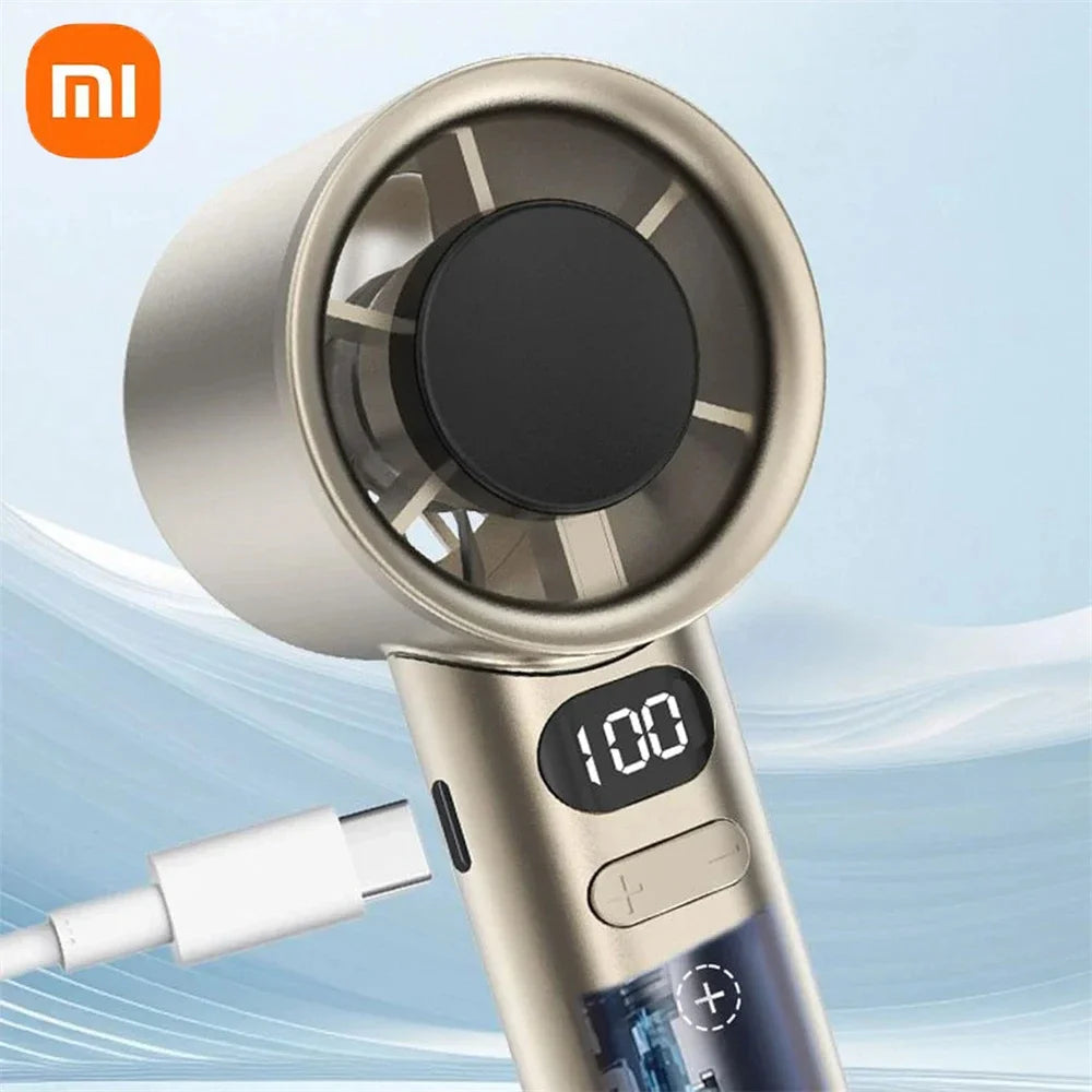 Xiaomi Mijia 120 Wind Speed Mini Portable Handheld Fan Leafless Turbine Fan USB Rechargeable Outdoor High Speed Fan - 02ALABA