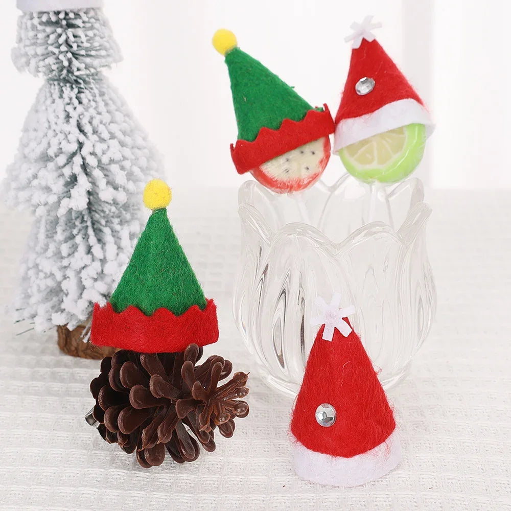 Christmas Wine Bottle Cover Caps, Red and Green Xmas Hat and Scarf Sets, Home Ornament, Festival Party Tableware Decoration Supplies - 02ALABA