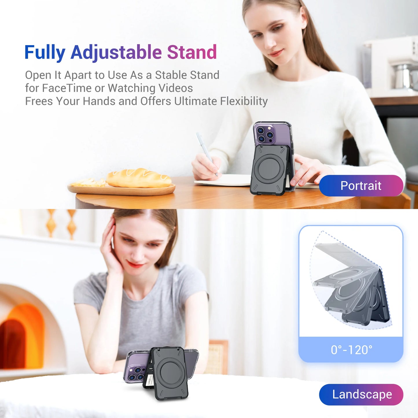 Magnetic Wallet & Card Holder with RFID Blocking Function for iPhone 14 15 Pro/ Pro Max/ 13 Pro Max/ 13 Pro 12 11 MagSafe Wallet - 02ALABA