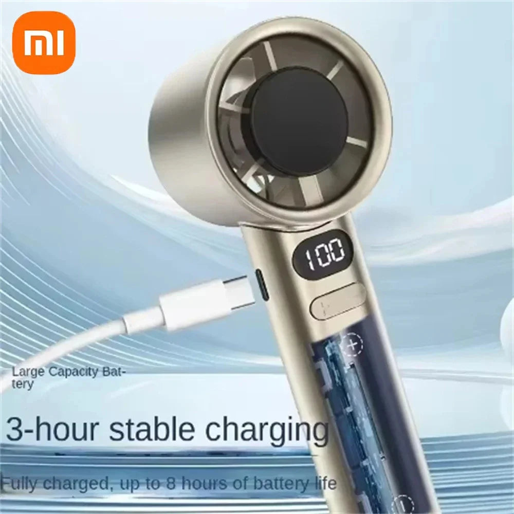 Xiaomi Mijia 120 Wind Speed Mini Portable Handheld Fan Leafless Turbine Fan USB Rechargeable Outdoor High Speed Fan - 02ALABA