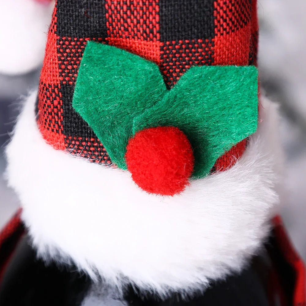 Christmas Wine Bottle Cover Caps, Red and Green Xmas Hat and Scarf Sets, Home Ornament, Festival Party Tableware Decoration Supplies - 02ALABA