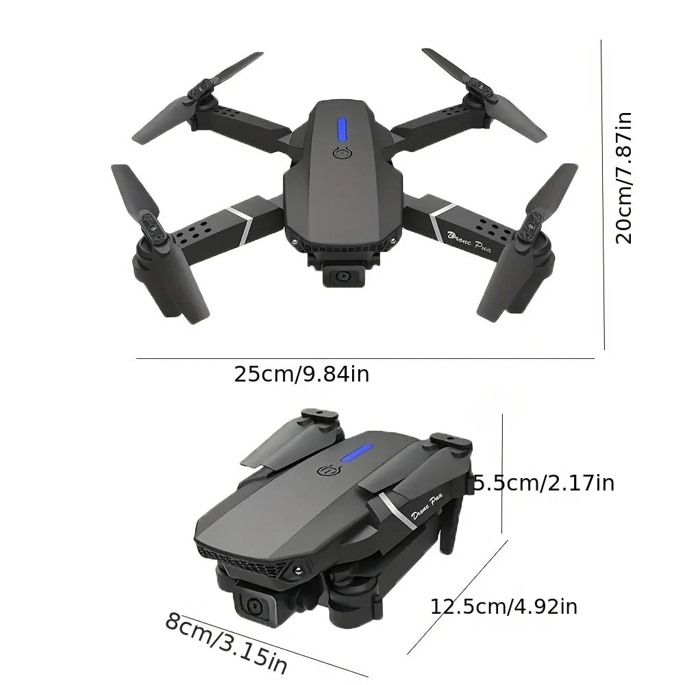 2024 E88Pro RC Drone 4K Professional with 1080P Wide-Angle HD Camera, Foldable Helicopter, Wi-Fi FPV, Height Hold, Gift Toy - 02ALABA