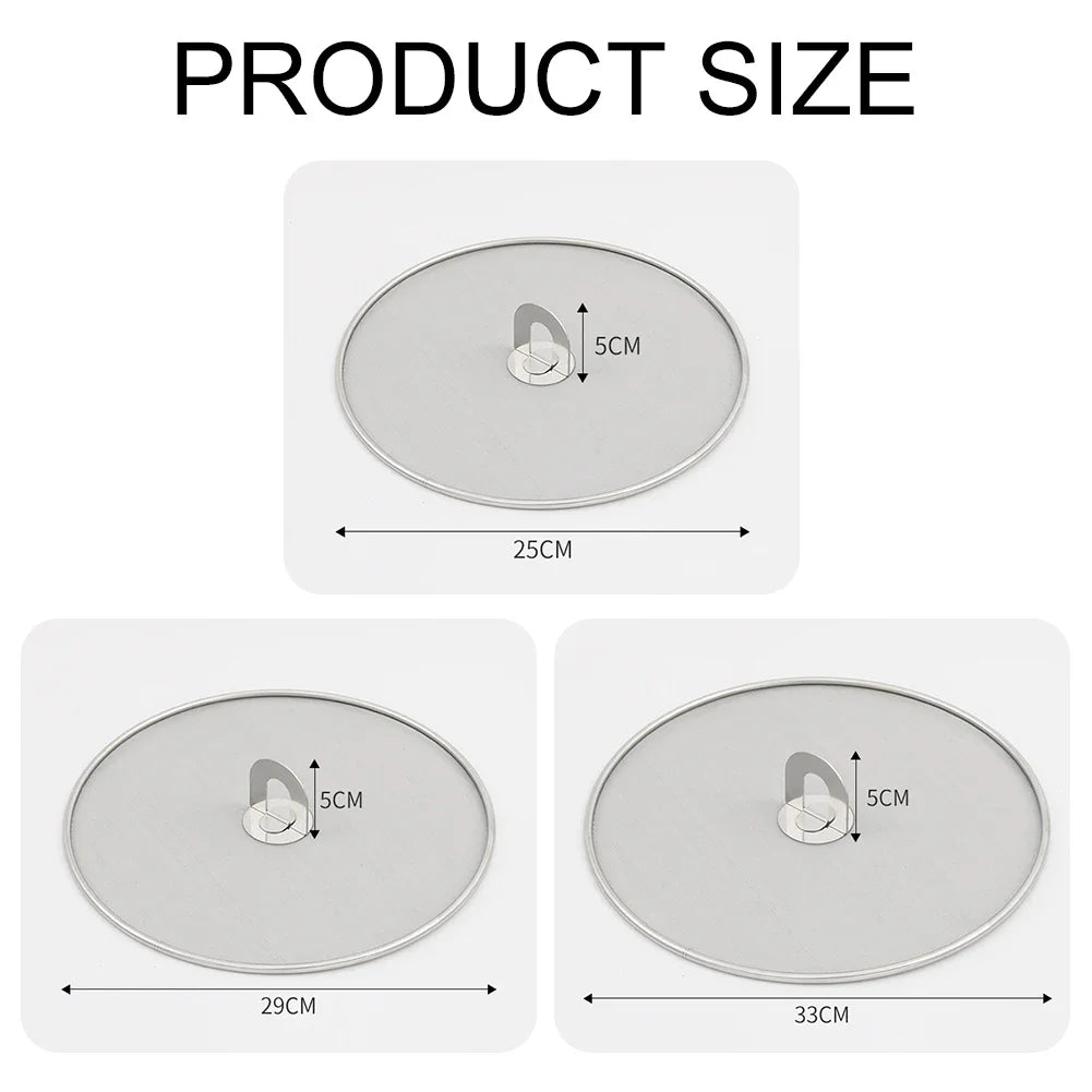 Stainless Steel Oil-Splash Guard for Cooking – Split Design Non-Stick Splatter Cover for Pans & Pots, Reusable Kitchen Tool