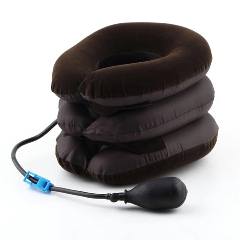 3 Layers Neck Massager Collar Relief, Air Inflatable Cervical Vertebra Therapy Pain Relief Pillow - 02ALABA