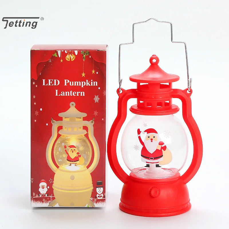 LED Lantern Lights featuring Santa Claus, Snowman, and Christmas Tree designs, perfect as Merry Christmas decorations for homes. - 02ALABA