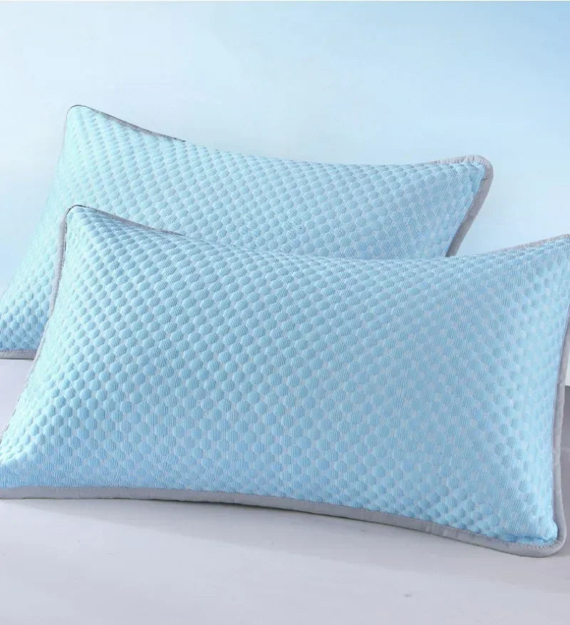 Summer Cooling Pillowcase Solid Color Ice Bean Bean Pillowcase Cool Feeling Air Conditioning Cover Washable (No Pillow) 48x74cm