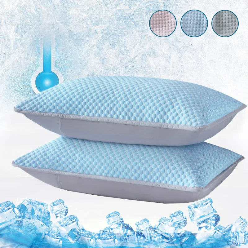 Summer Cooling Pillowcase Solid Color Ice Bean Bean Pillowcase Cool Feeling Air Conditioning Cover Washable (No Pillow) 48x74cm
