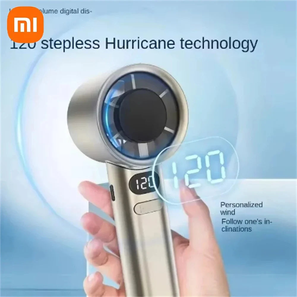 Xiaomi Mijia 120 Wind Speed Mini Portable Handheld Fan Leafless Turbine Fan USB Rechargeable Outdoor High Speed Fan - 02ALABA