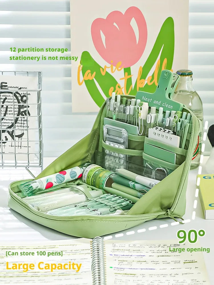 12 Layers Large Capacity Pencil Case Good Looking Multifunctional Classification Storage Stationery Storage Bag 1pc - 02ALABA
