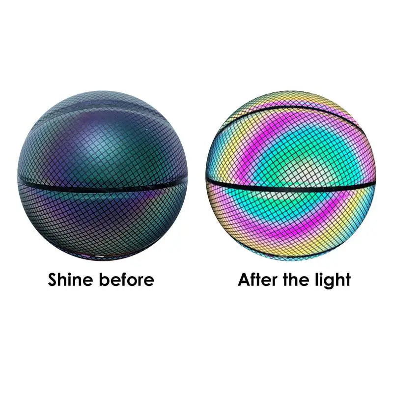 Light Reflective Basketball Size 7 Cool Night glowing Basketball game - 02ALABA