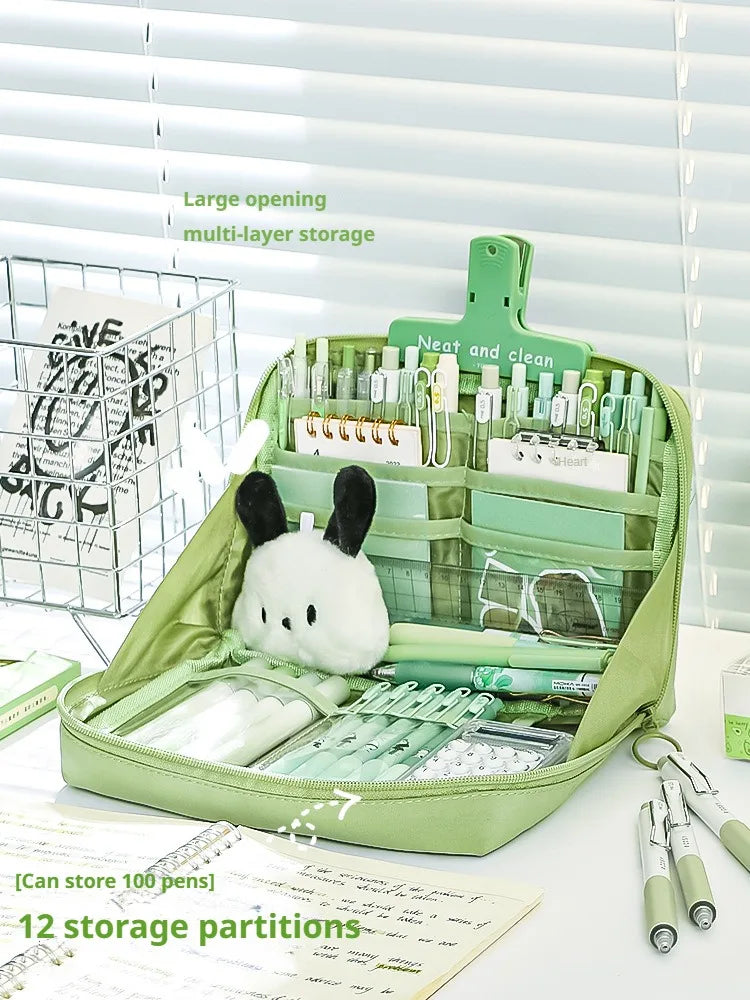 12 Layers Large Capacity Pencil Case Good Looking Multifunctional Classification Storage Stationery Storage Bag 1pc - 02ALABA