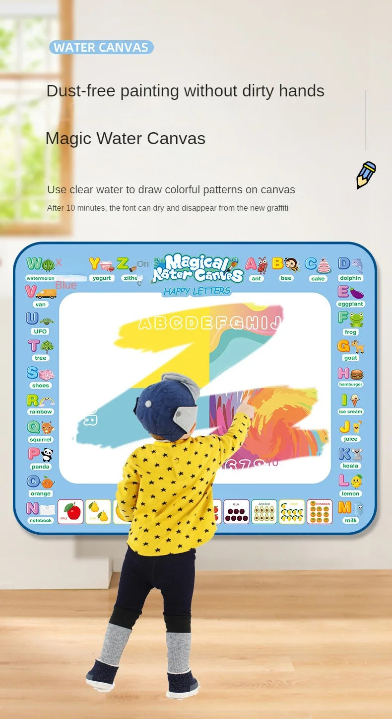 Magic Water Drawing Mat Reusable Doodle Painting Board with Pens Montessori Educational Toys for Kids Halloween Christmas Gift