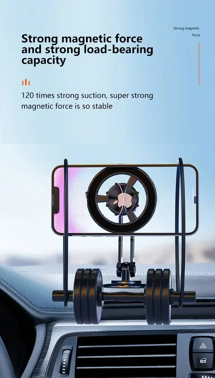Magnetic Car Wireless Charger Stand, Magnet Car Mount, Fast Charging Station, Phone Holder Bracket for iPhone 15, 14, 13, 12 Pro Max - 02ALABA