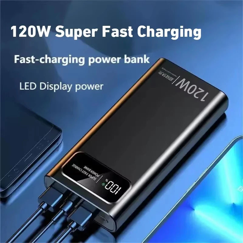 Xiaomi 120W Super Fast Charging 200000mAh High Capacity Power Bank Battery Digital Display Power Bank For Iphone Samsung Huawei - 02ALABA