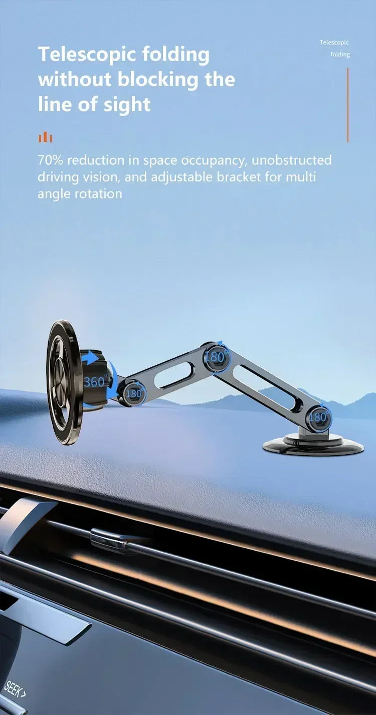Magnetic Car Wireless Charger Stand, Magnet Car Mount, Fast Charging Station, Phone Holder Bracket for iPhone 15, 14, 13, 12 Pro Max - 02ALABA