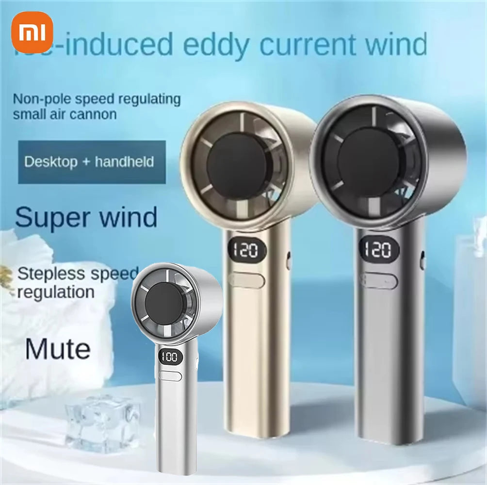 Xiaomi Mijia 120 Wind Speed Mini Portable Handheld Fan Leafless Turbine Fan USB Rechargeable Outdoor High Speed Fan - 02ALABA