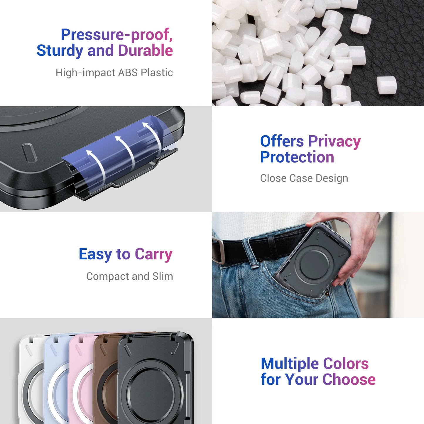 Magnetic Wallet & Card Holder with RFID Blocking Function for iPhone 14 15 Pro/ Pro Max/ 13 Pro Max/ 13 Pro 12 11 MagSafe Wallet - 02ALABA