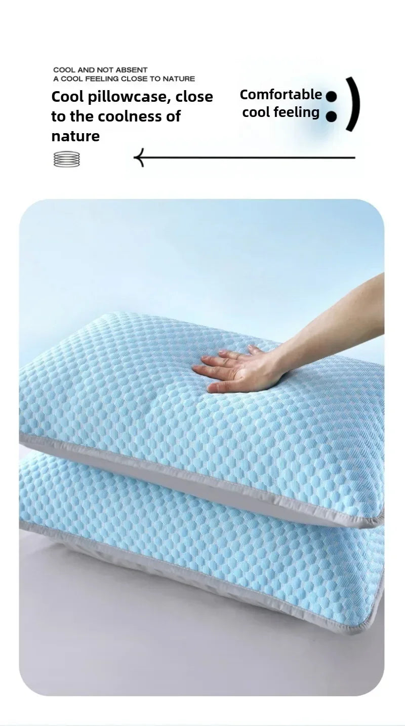 Summer Cooling Pillowcase Solid Color Ice Bean Bean Pillowcase Cool Feeling Air Conditioning Cover Washable (No Pillow) 48x74cm