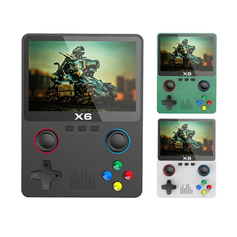 New X6 3.5Inch IPS Screen Handheld Game Player, Dual Joystick 11 Simulators GBA Video Game Console for kids - 02ALABA