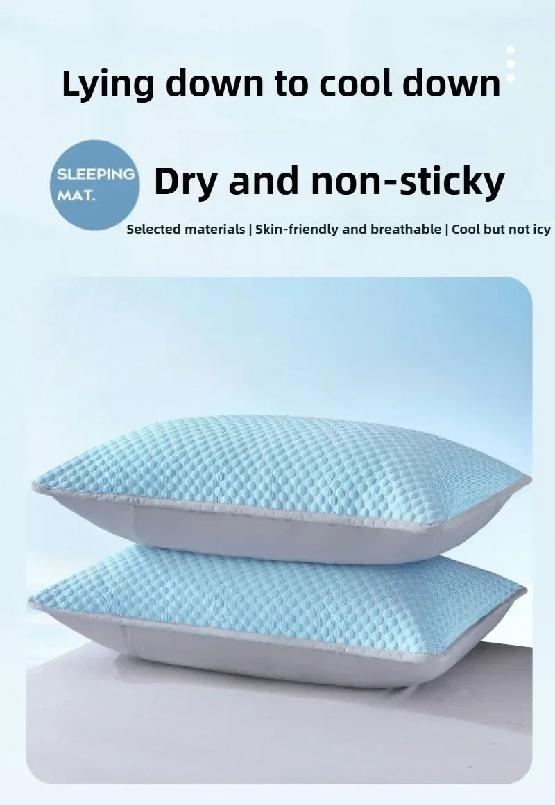 Summer Cooling Pillowcase Solid Color Ice Bean Bean Pillowcase Cool Feeling Air Conditioning Cover Washable (No Pillow) 48x74cm