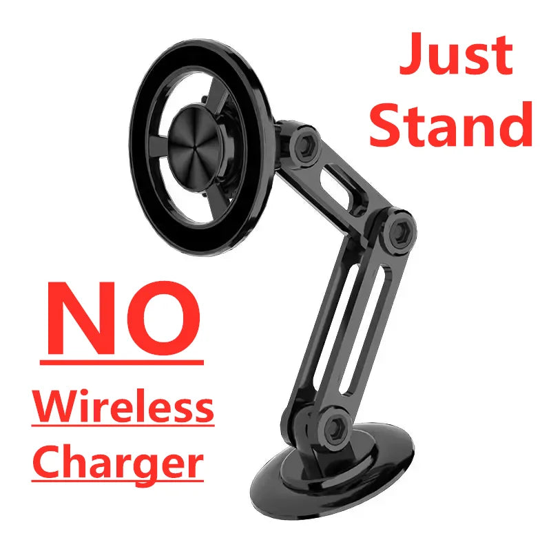 Magnetic Car Wireless Charger Stand, Magnet Car Mount, Fast Charging Station, Phone Holder Bracket for iPhone 15, 14, 13, 12 Pro Max - 02ALABA
