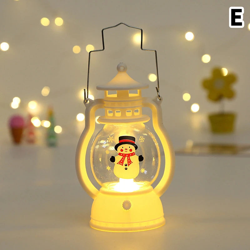 LED Lantern Lights featuring Santa Claus, Snowman, and Christmas Tree designs, perfect as Merry Christmas decorations for homes. - 02ALABA