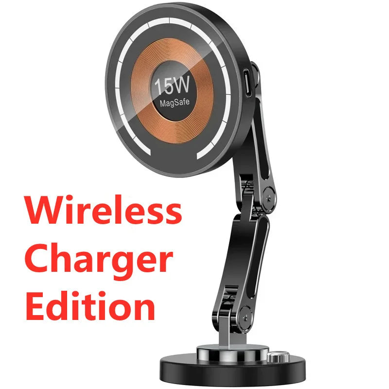 Magnetic Car Wireless Charger Stand, Magnet Car Mount, Fast Charging Station, Phone Holder Bracket for iPhone 15, 14, 13, 12 Pro Max - 02ALABA