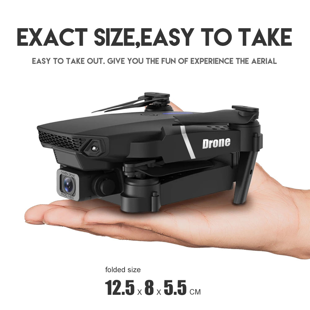 2024 E88Pro RC Drone 4K Professional with 1080P Wide-Angle HD Camera, Foldable Helicopter, Wi-Fi FPV, Height Hold, Gift Toy - 02ALABA