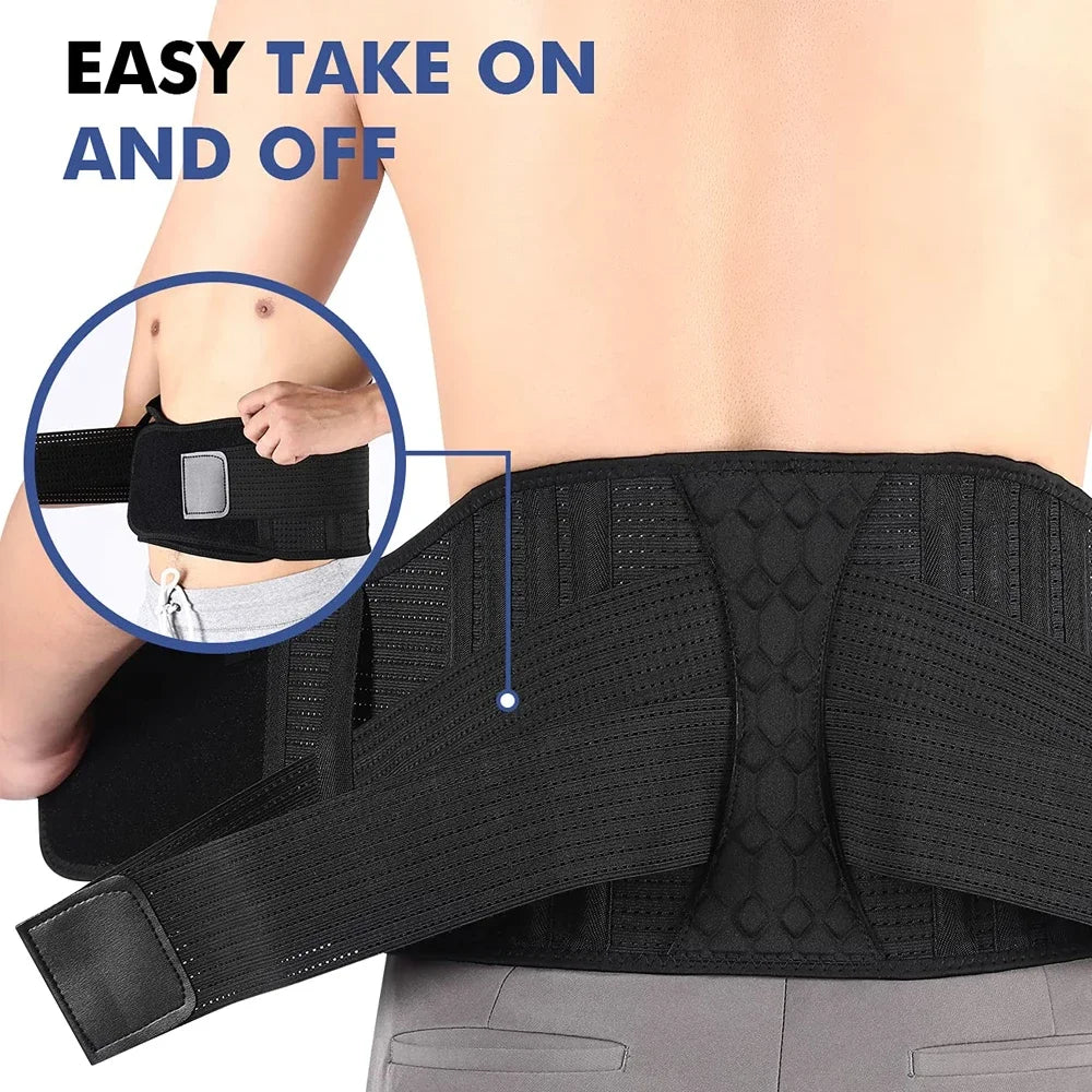 Adjustable Lumbar Support Belt - Breathable Lower Back Brace for Lifting, Herniated Disc, Sciatica & Pain Relief - 02ALABA