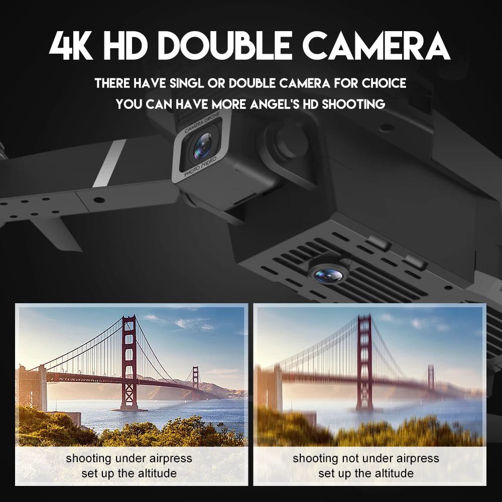 2024 E88Pro RC Drone 4K Professional with 1080P Wide-Angle HD Camera, Foldable Helicopter, Wi-Fi FPV, Height Hold, Gift Toy - 02ALABA
