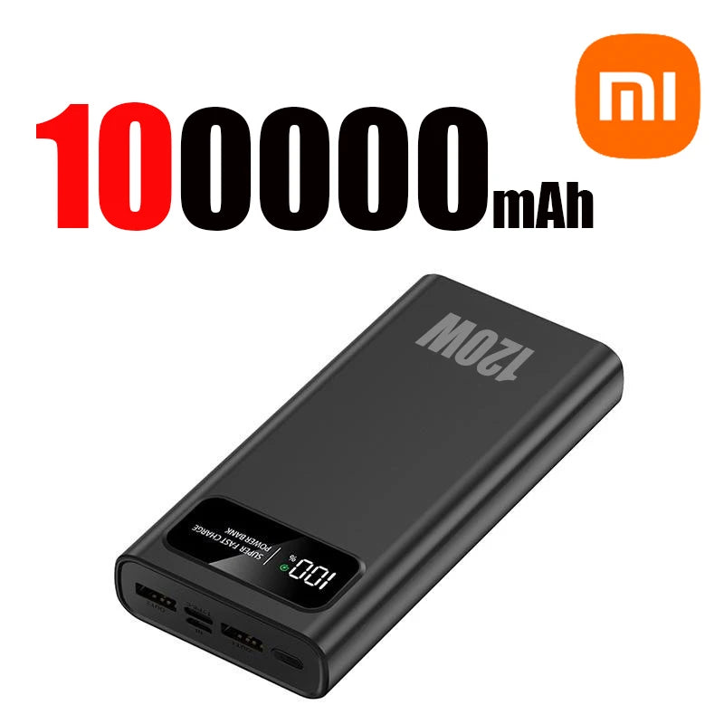 Xiaomi 120W Super Fast Charging 200000mAh High Capacity Power Bank Battery Digital Display Power Bank For Iphone Samsung Huawei - 02ALABA