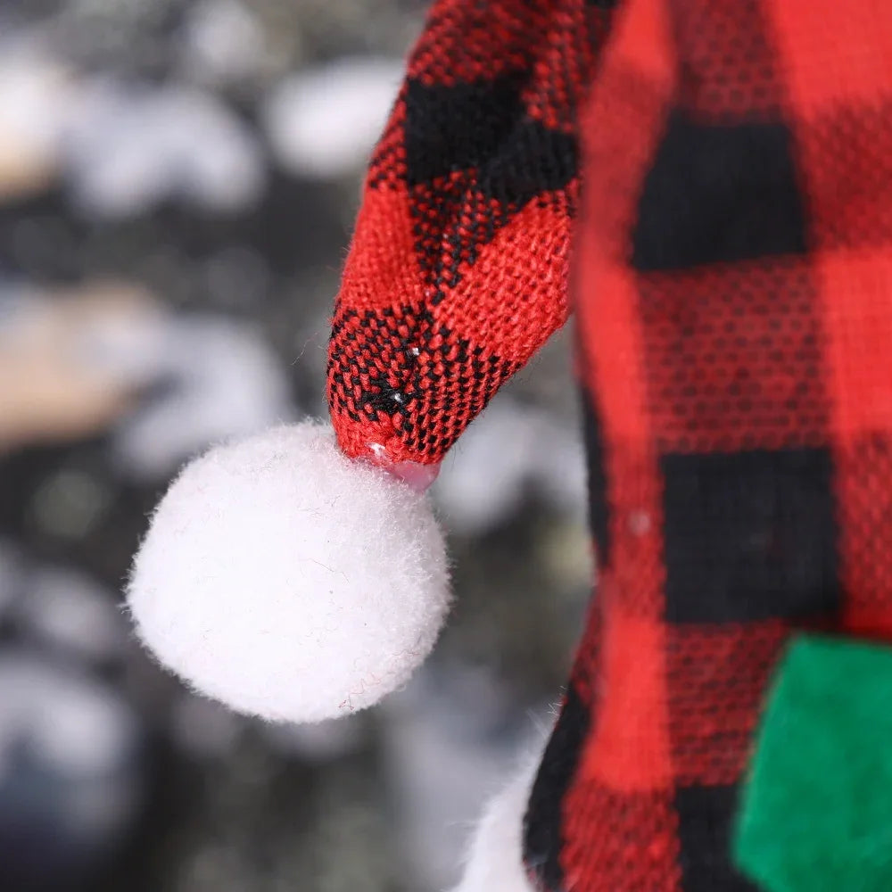 Christmas Wine Bottle Cover Caps, Red and Green Xmas Hat and Scarf Sets, Home Ornament, Festival Party Tableware Decoration Supplies - 02ALABA
