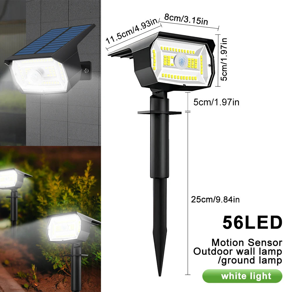 72/68 LED Solar Landscape Lights, IP65 Waterproof Outdoor Solar Light with 3 Modes, Solar Garden Spotlight for Yard, Lawn, Walkway. - 02ALABA