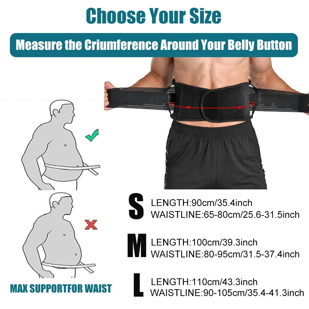 Adjustable Lumbar Support Belt - Breathable Lower Back Brace for Lifting, Herniated Disc, Sciatica & Pain Relief - 02ALABA