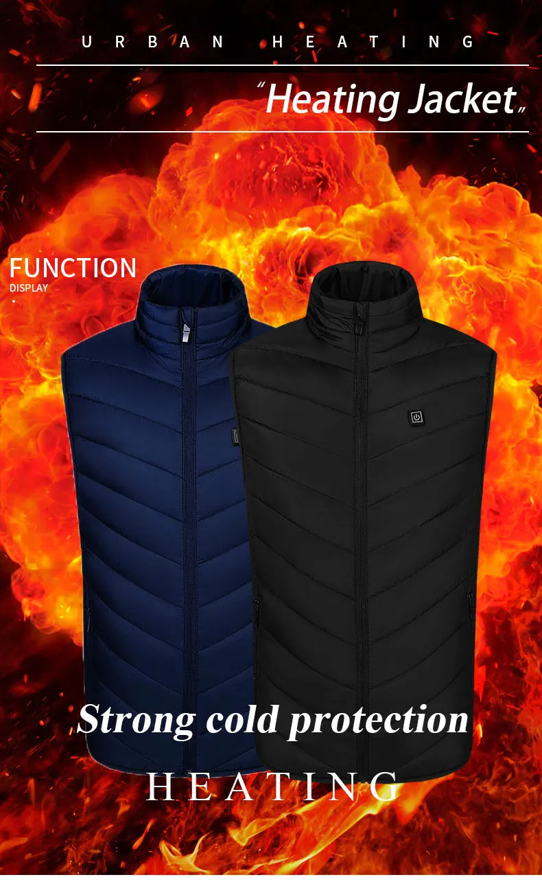 USB-Powered Heated Vest for Men and Women - Electric Heating Jacket with Adjustable Temperature for Outdoor Sports, Camping, Motorcycling, and Winter Activities