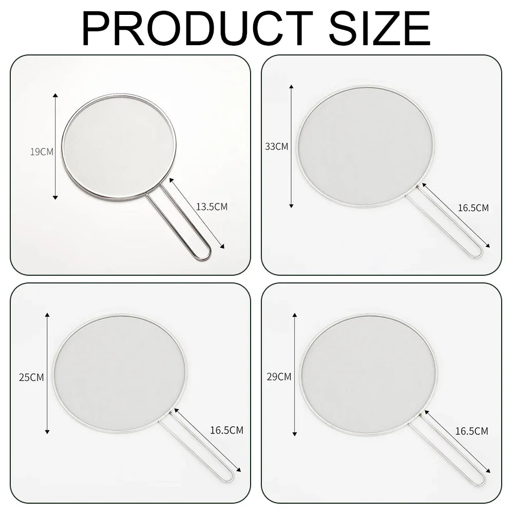 Stainless Steel Oil-Splash Guard for Cooking – Split Design Non-Stick Splatter Cover for Pans & Pots, Reusable Kitchen Tool