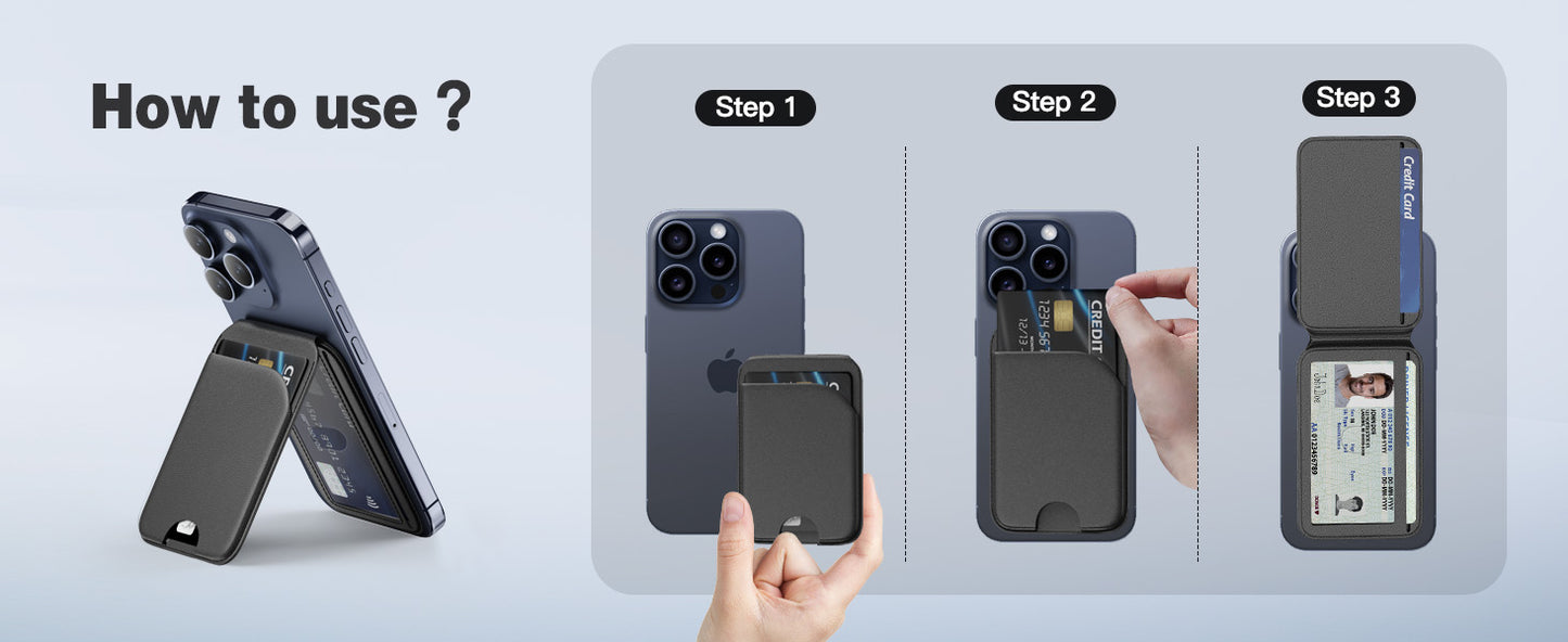 Mini Magnetic Wallet Phone Stand for iPhone16 15 14 12 Lightweight MagSafe Phone Card Stand Leather Magnetic Card Holder