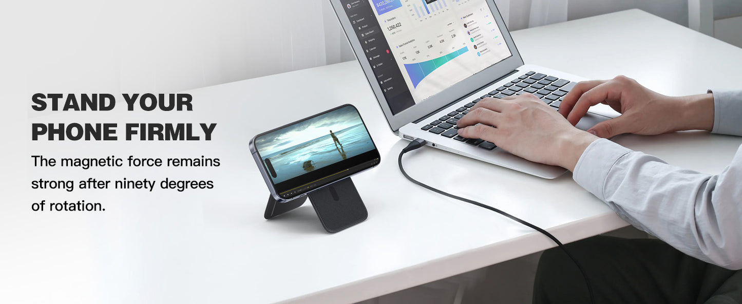 Mini Magnetic Wallet Phone Stand for iPhone16 15 14 12 Lightweight MagSafe Phone Card Stand Leather Magnetic Card Holder