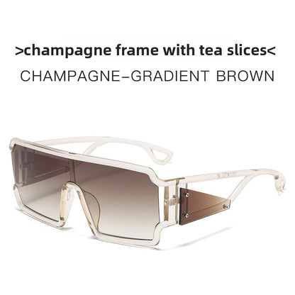 Avant-garde one-piece square sunglasses