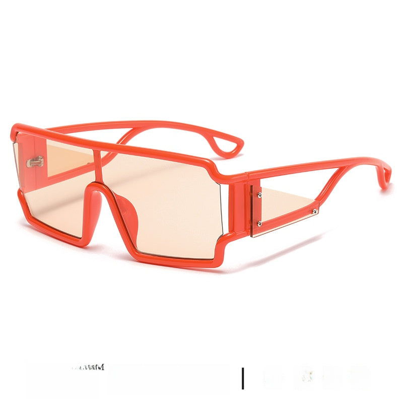 Avant-garde one-piece square sunglasses