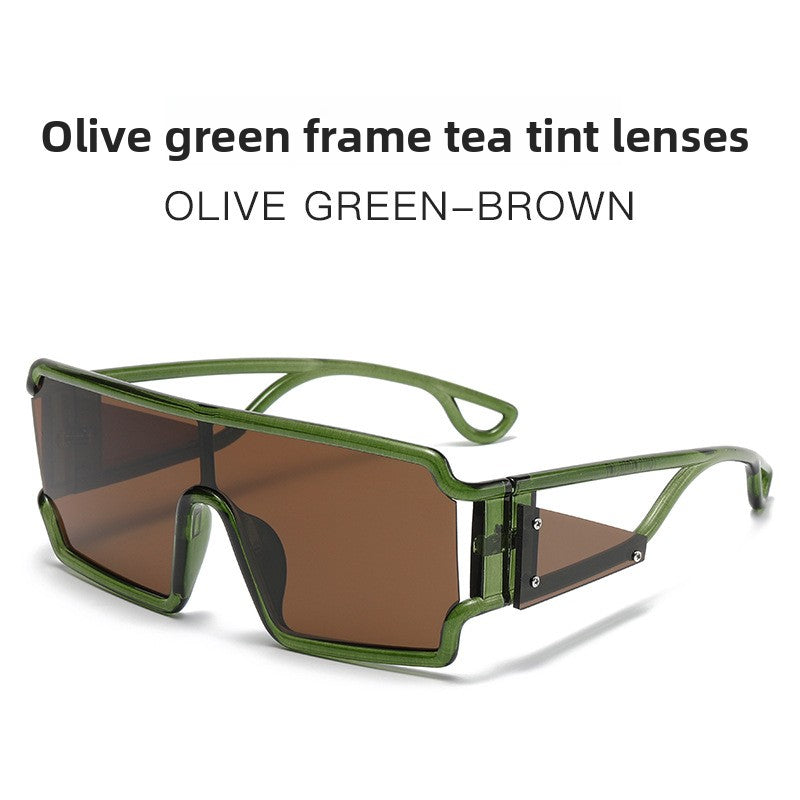 Avant-garde one-piece square sunglasses