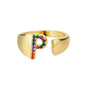 Rainbow Zircon Letter Rings For Women Fashion Chunky Wide Letter A-Z Stainless Steel Ring Wedding Boho Jewelry Gift 2024 - 02ALABA