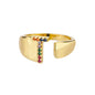 Rainbow Zircon Letter Rings For Women Fashion Chunky Wide Letter A-Z Stainless Steel Ring Wedding Boho Jewelry Gift 2024 - 02ALABA