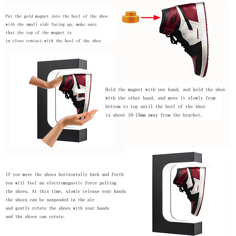 360 Rotation Suspended Magnetic Levitation Display Stand For Toy Jewelry Display Stand Fancy Floating Shoe Display Stand
